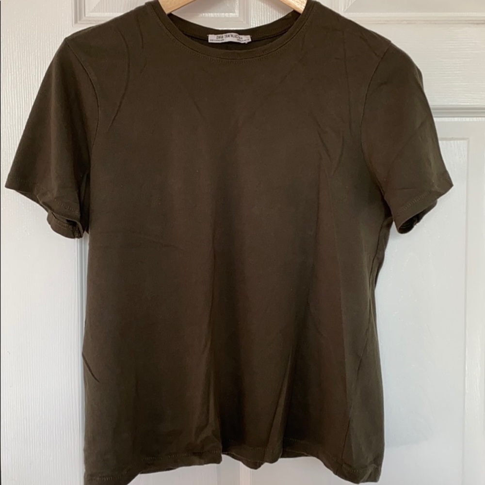 Zara army green t-shirt